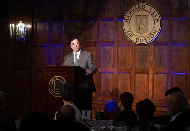 Dr. Basser stands behind podium to speak during the ASNR 57th Annual Meeting.